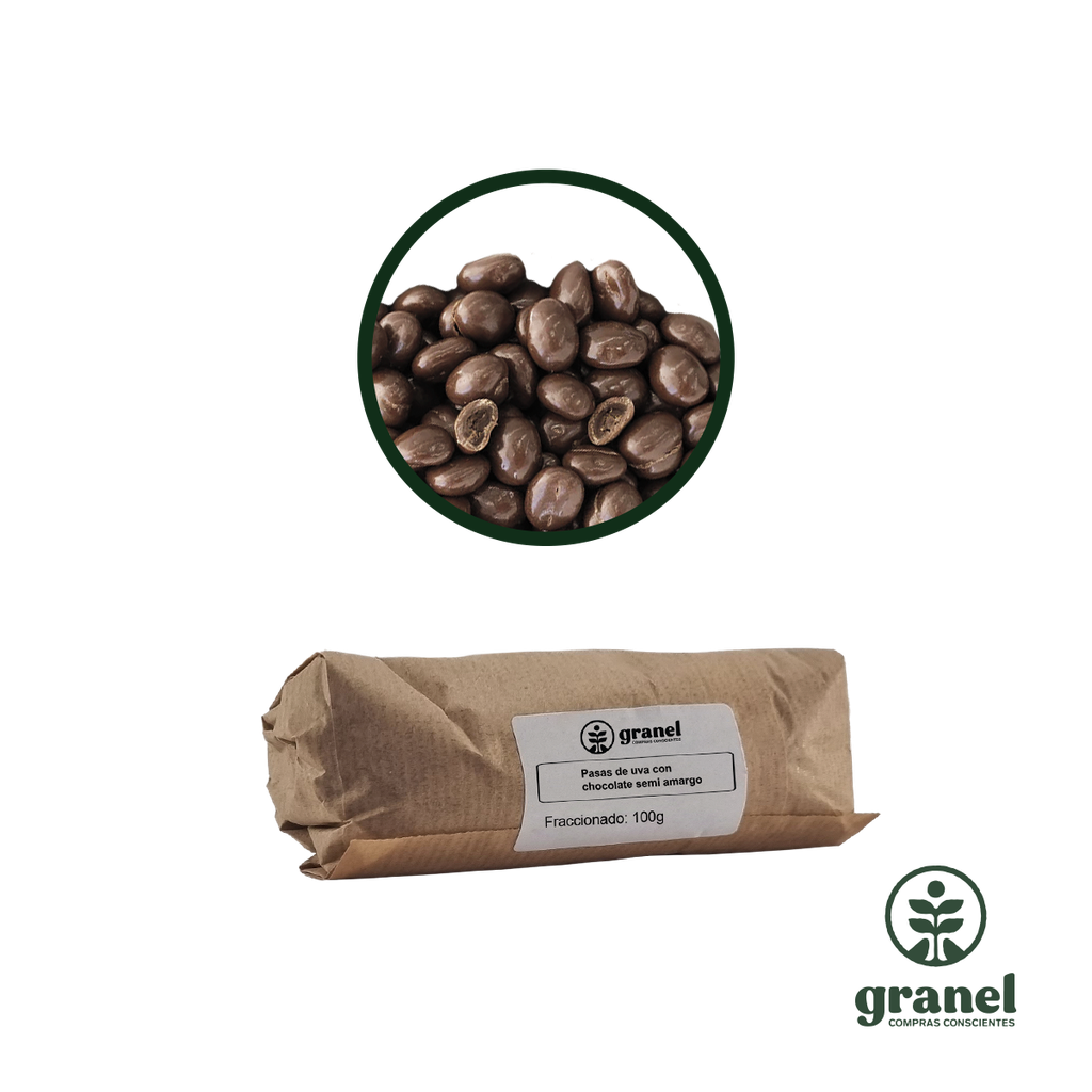 Pasas de uva con chocolate semi amargo 100g
