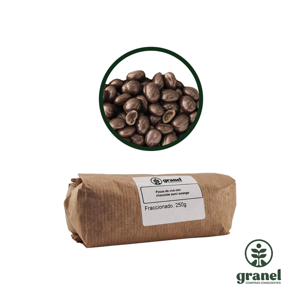 Pasas de uva con chocolate semi amargo 250g